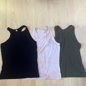 Women's crew neck tank Tops - Black, Pink, and Green